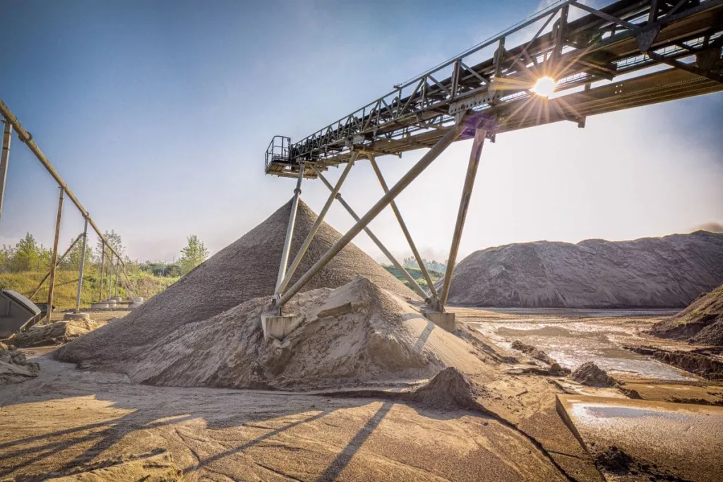 Pile of aggregates at the Nexstone Nordhouse quarry