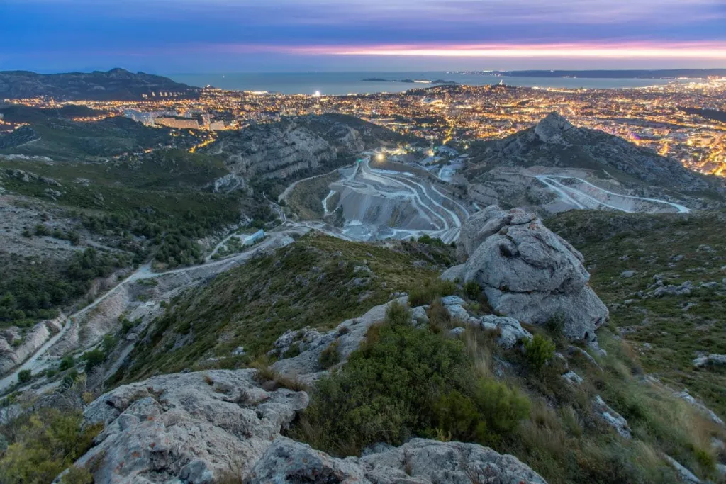 St-Tronc quarry by Colas with Marseille in the background