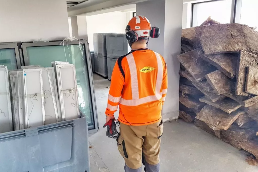 Chantier Premys avec de l'économie circulaire et un collaborateur