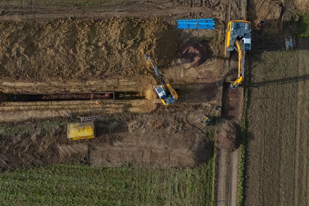 Chantier de canalisation eau potable