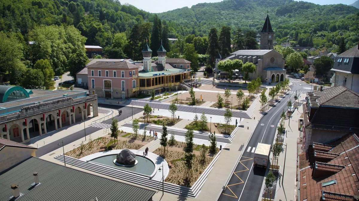 Downtown development of Ax-les-Thermes by Colas