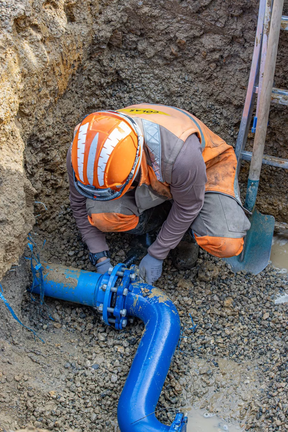 Construction project for the installation of seven fire hydrants carried out by Colas