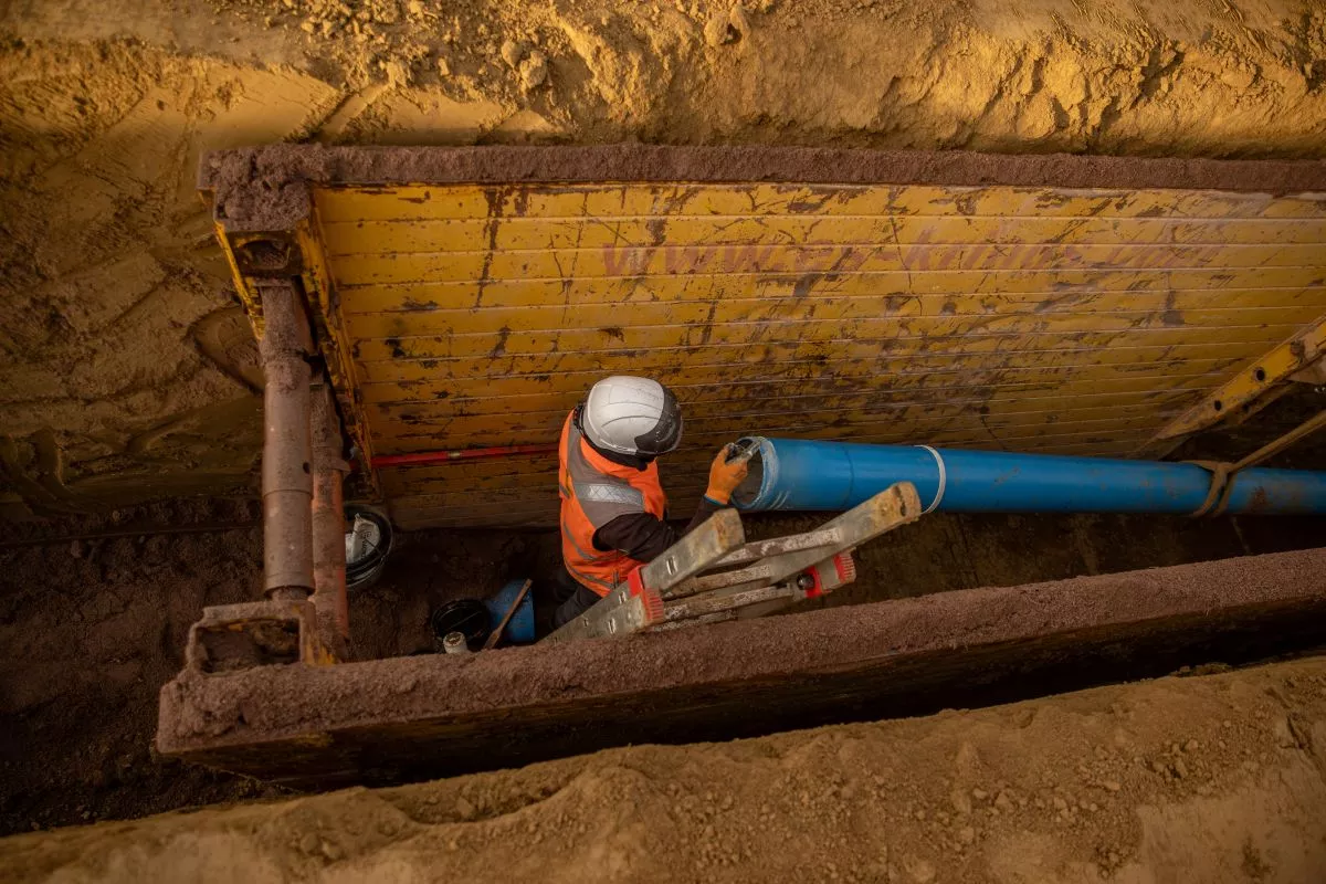 Chantier de canalisation eau potable